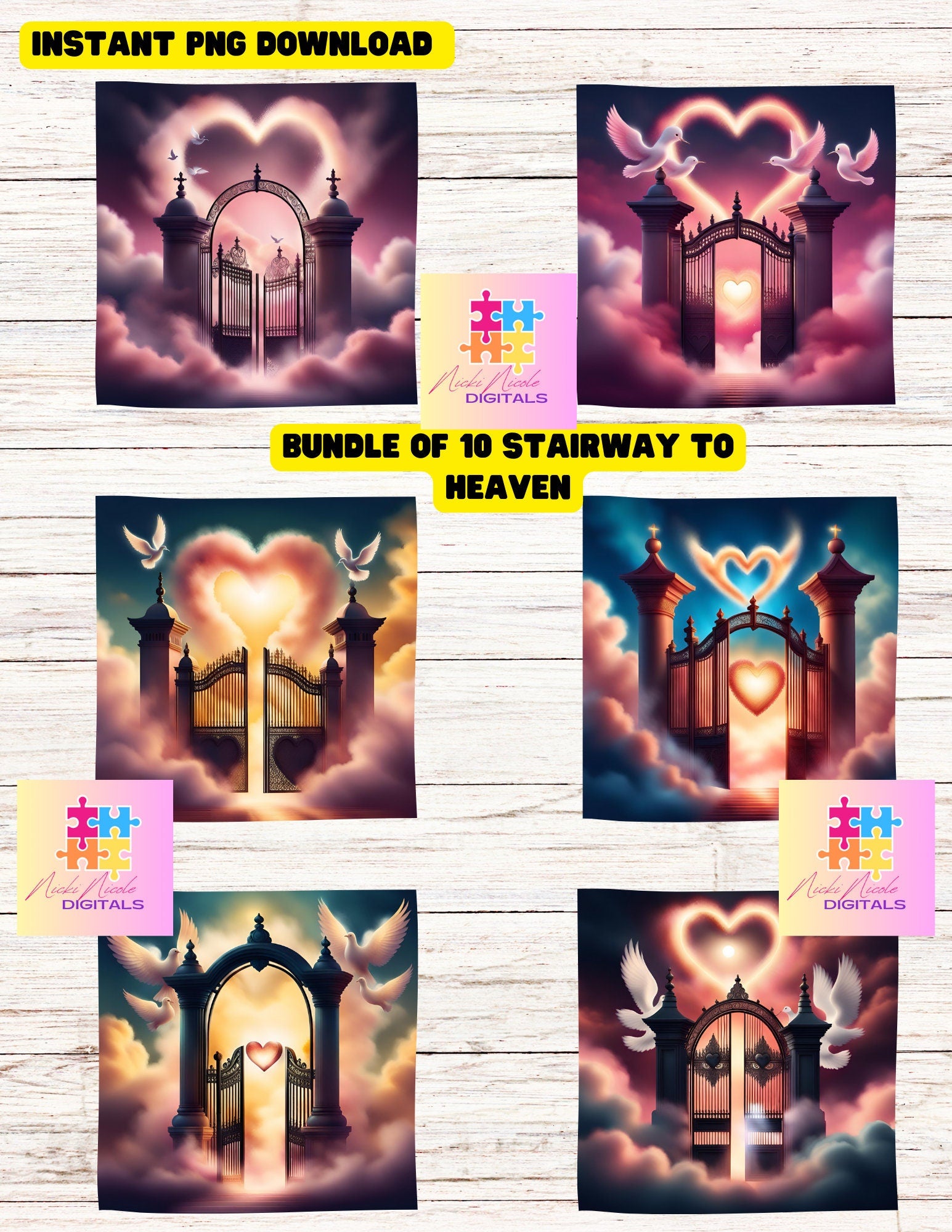 Heart Memorial Staircase BUNDLE DEAL 10 Png Files