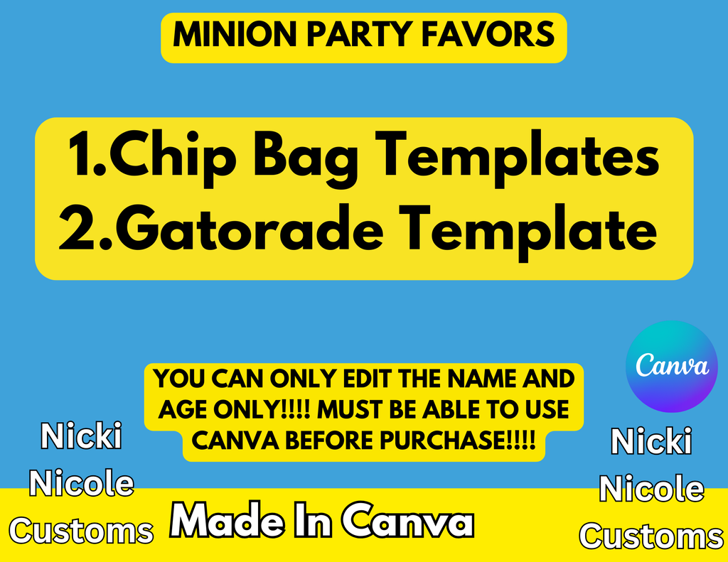 Minion Party Favor  Bundle Of 2