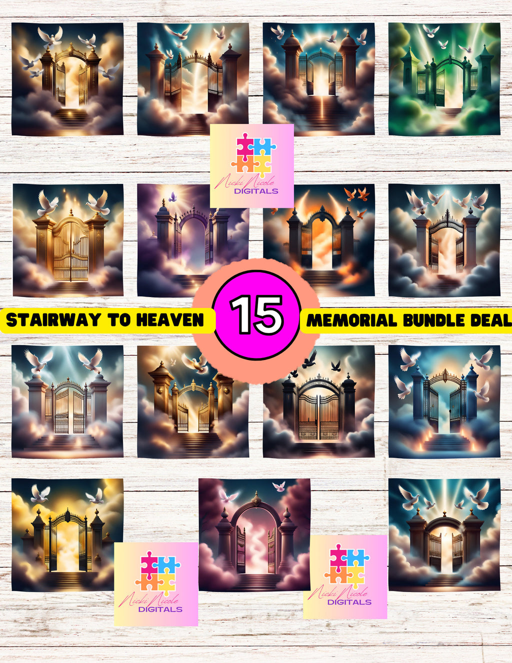 Heaven Background PNG Bundle 15 png files