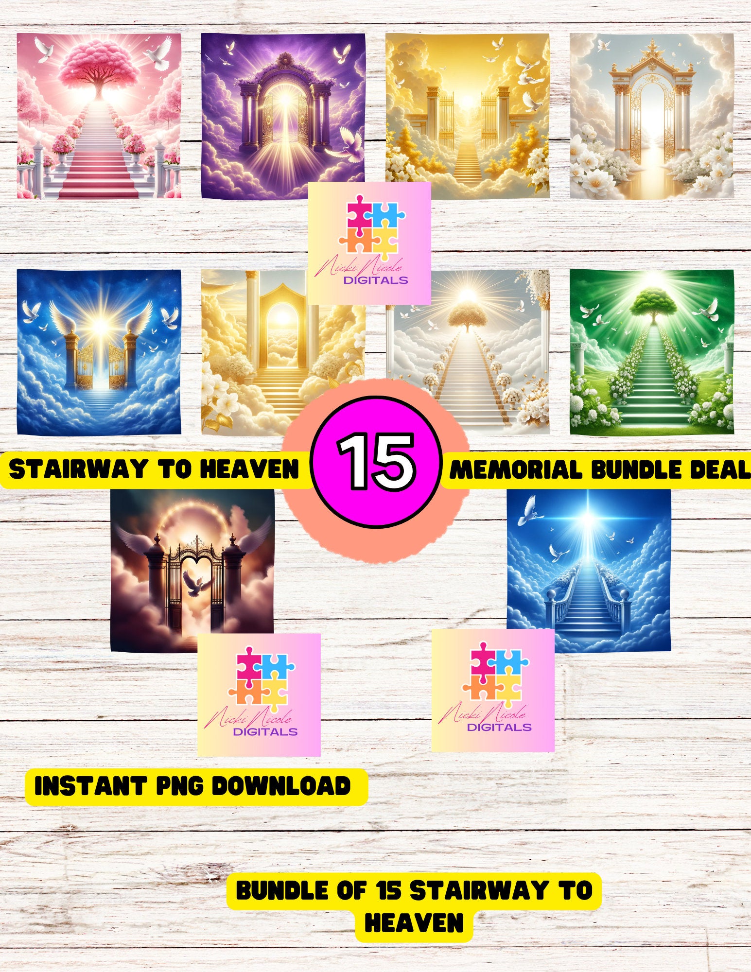 Heaven Background PNG Bundle 15 png files