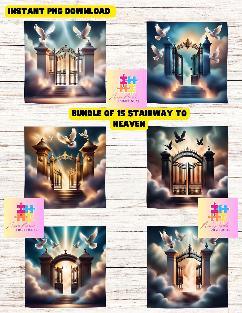 Heaven Background PNG Bundle 15 png files