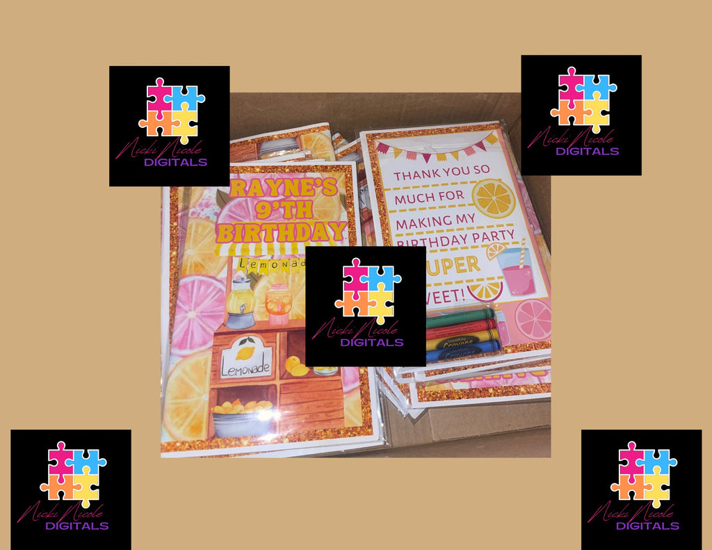Editable Pink Lemonade Coloring Book