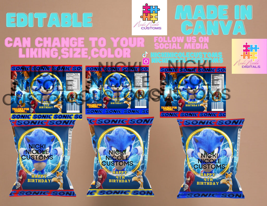 Party Favor Chipbag Sonic Bundle