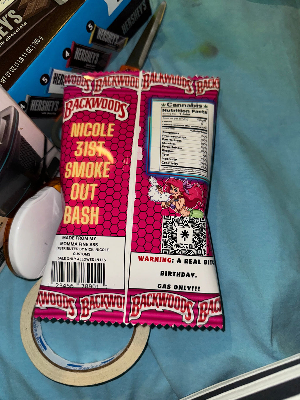 Editable Backwood barbie chip bag party favor