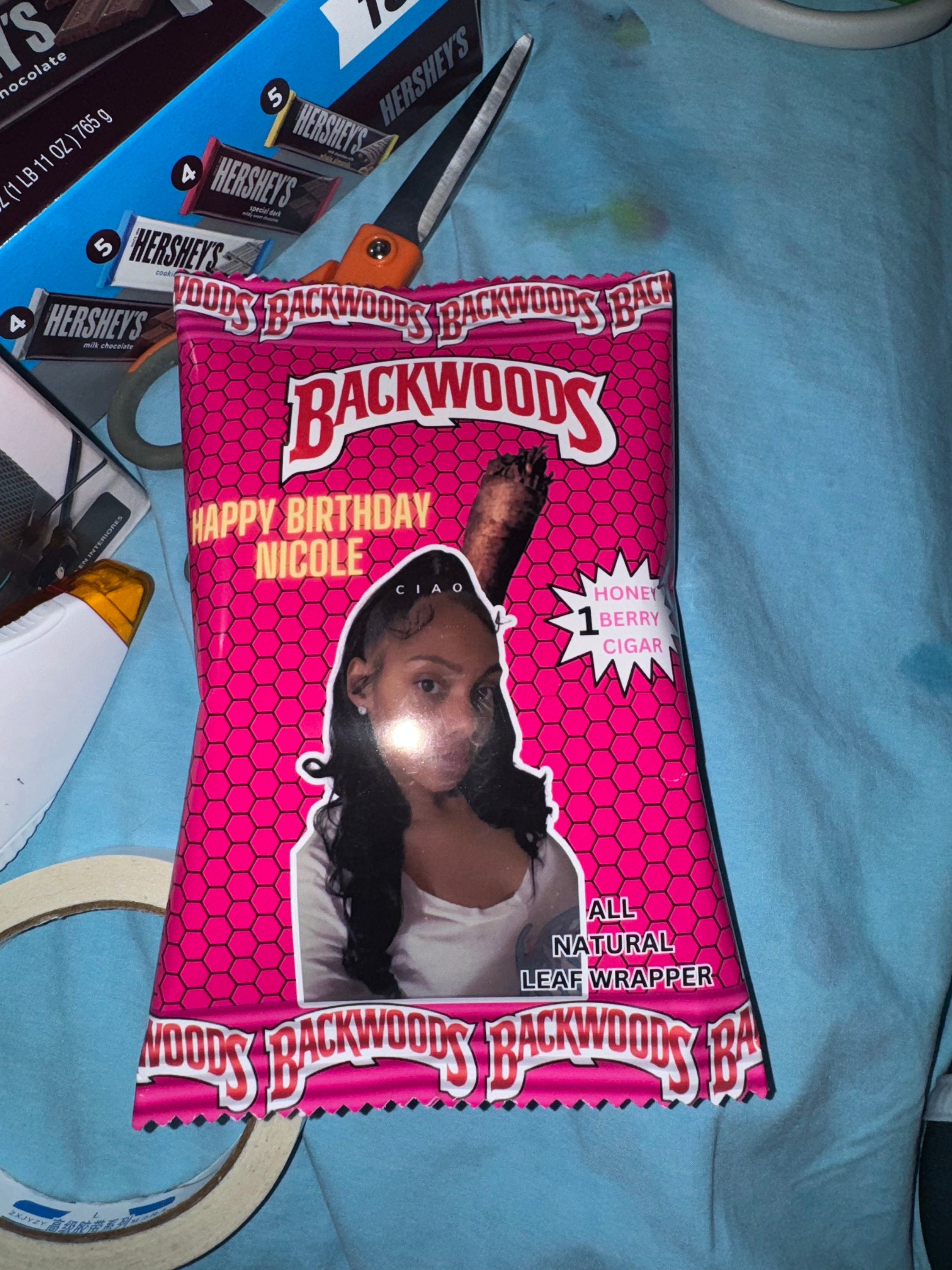 Editable Backwood barbie chip bag party favor
