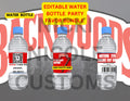 Editable water bottle backwood template