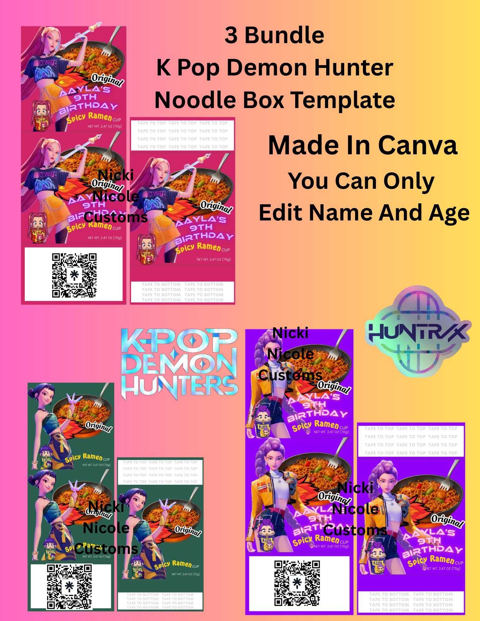 K Pop Demon Hunter Noodle Bundle