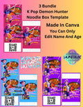 K Pop Noodle Box Template