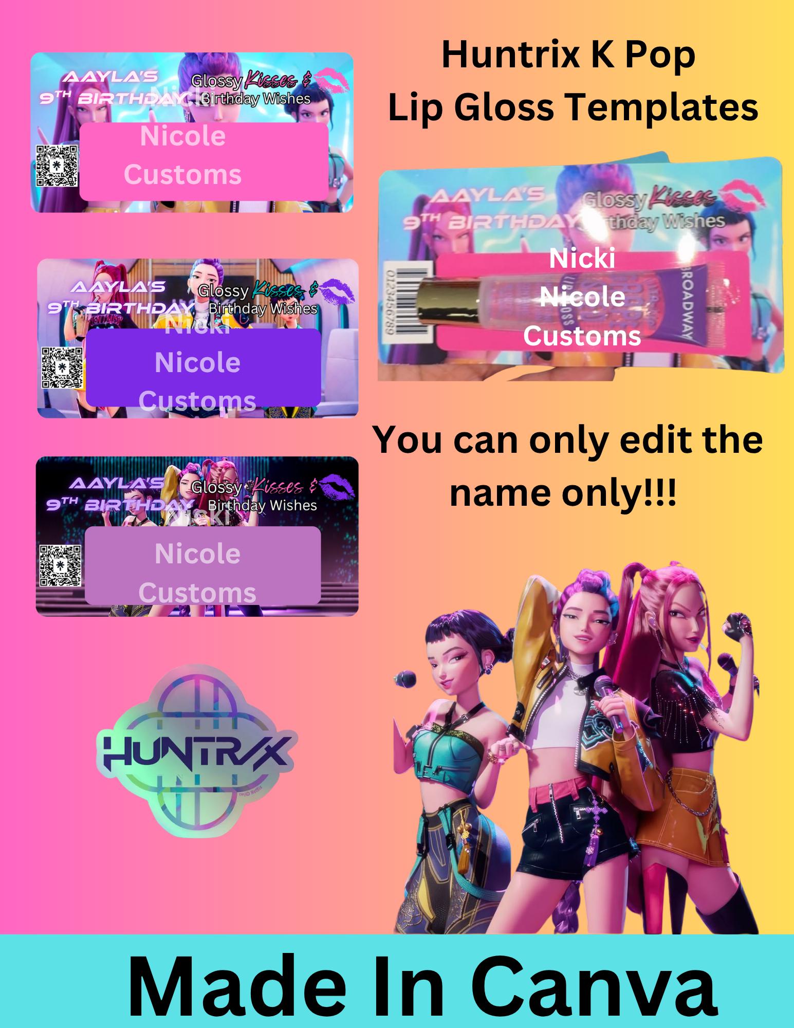 K Pop Huntrix Lip Gloss Template