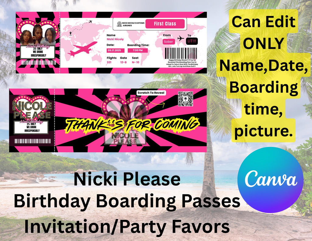 Birthday Boarding Passes Template