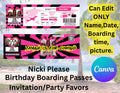 Birthday Boarding Passes Template