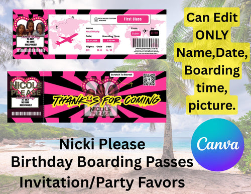 Birthday Boarding Passes Template