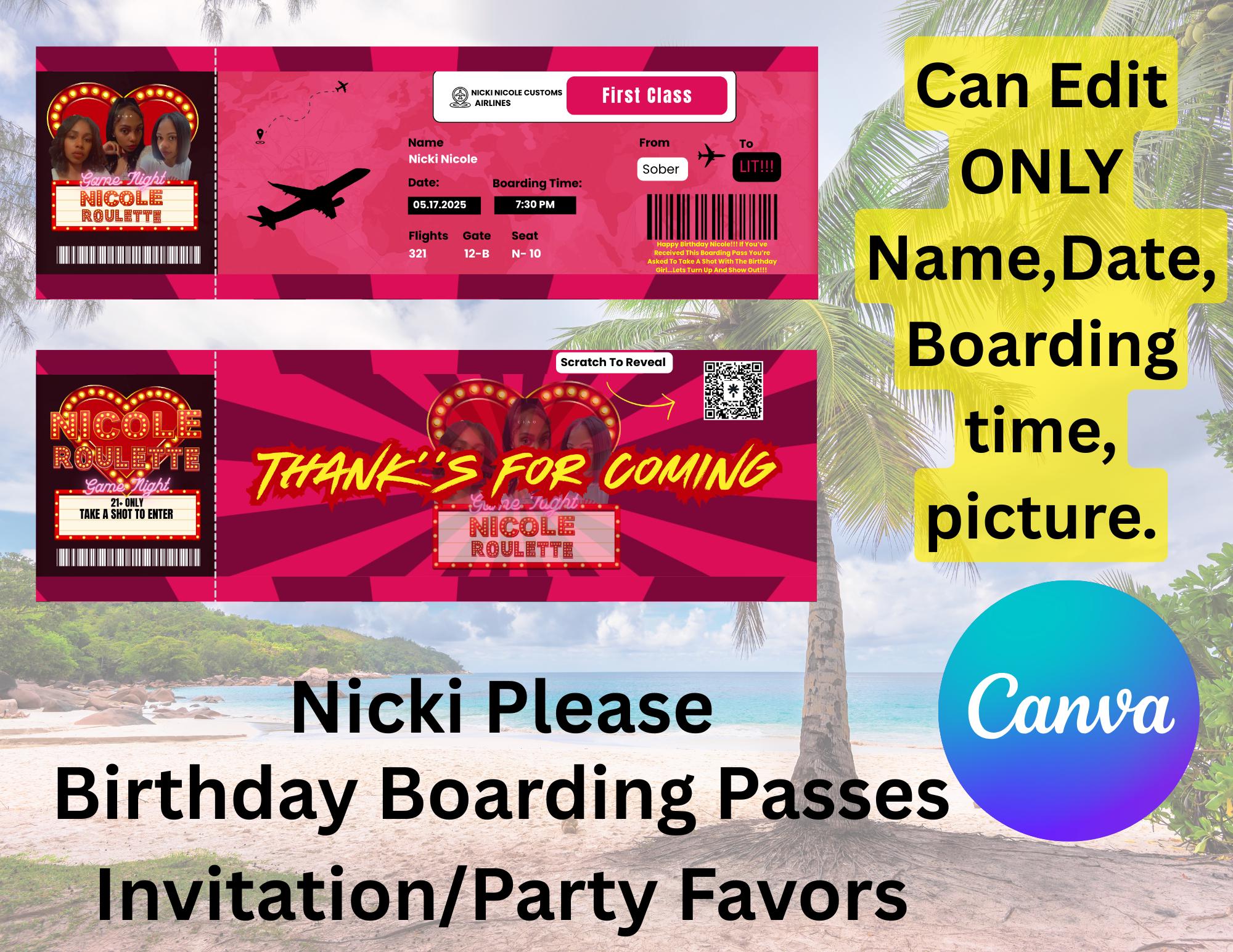 Birthdayy Boarding Passes Template