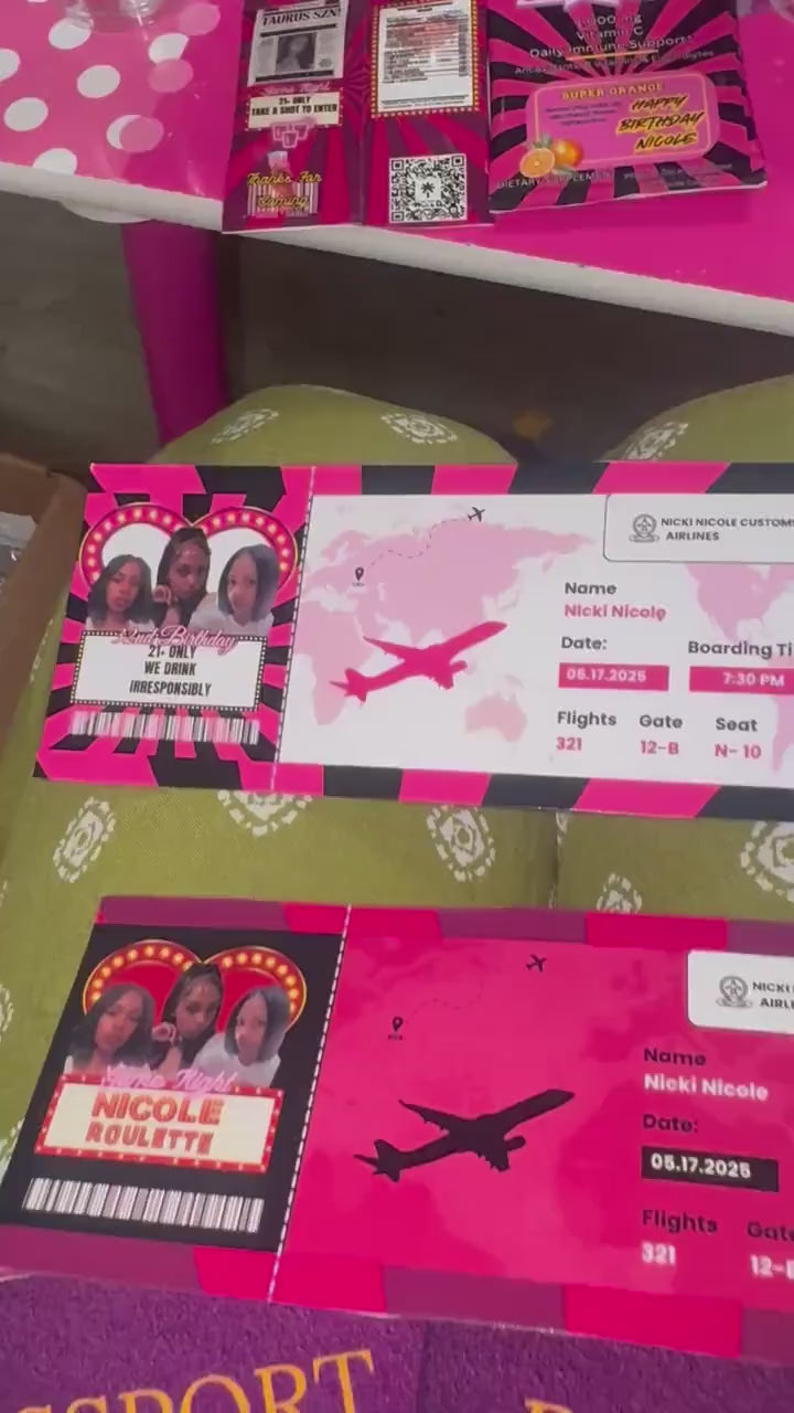 Birthdayy Boarding Passes Template