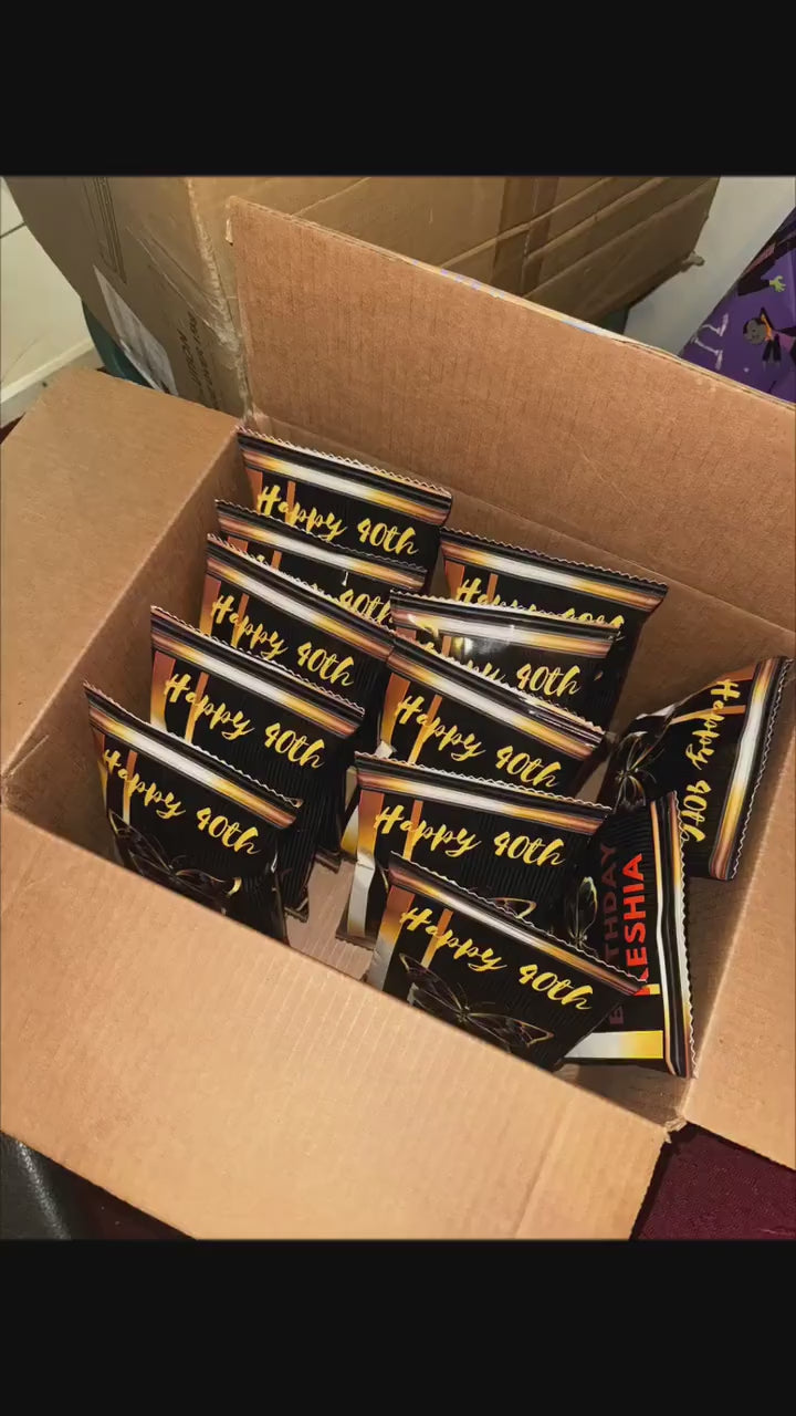 Happy 40th Birthday Chip Bag (Gold,Black&butterflies)